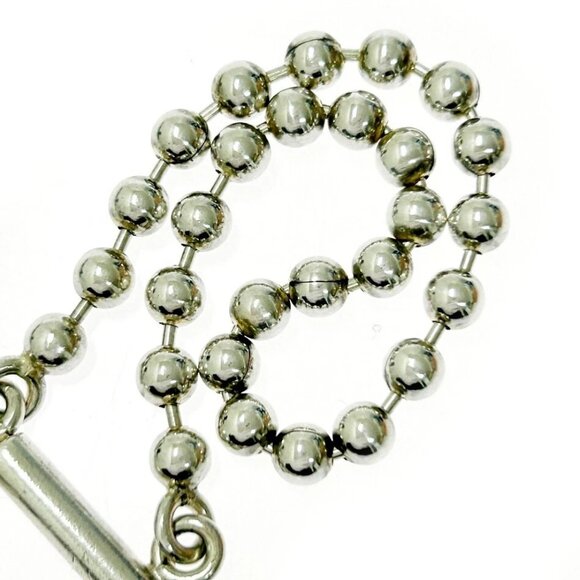 GUCCI Dog Tags Ball Chain Toggle Bracelet 6.3" Silver 925 Auth w/Box #97526 - Picture 6 of 8